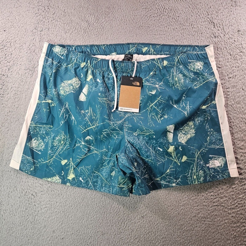 NWT The North Face Swim Shorts Trunks Men's XXL Flash‎ Dry Abstract Green Lined